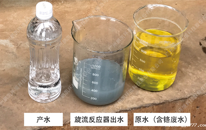 产水、旋流反应器出水、原水(含铬废水)